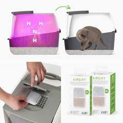 Catit Airsift Litter Pan Large interior view shows easy access for cats of all sizes.