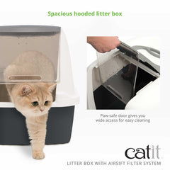 Catit Airsift Litter Pan Large close-up of the leak-preventing overlap construction.