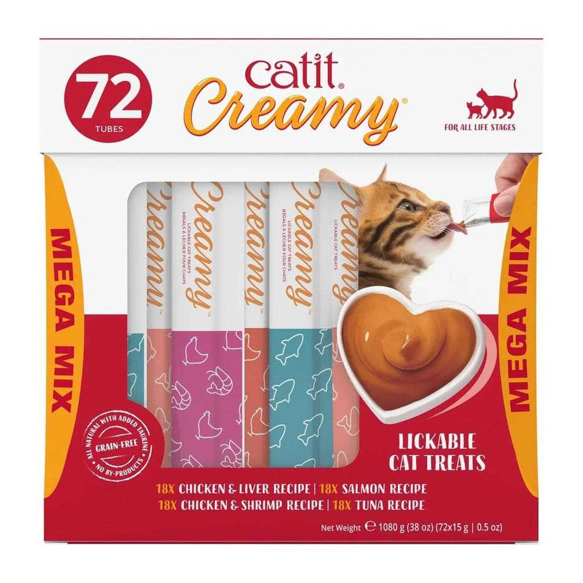Catit Creamy Treat tube pour: creamy lickable snack for interactive feeding