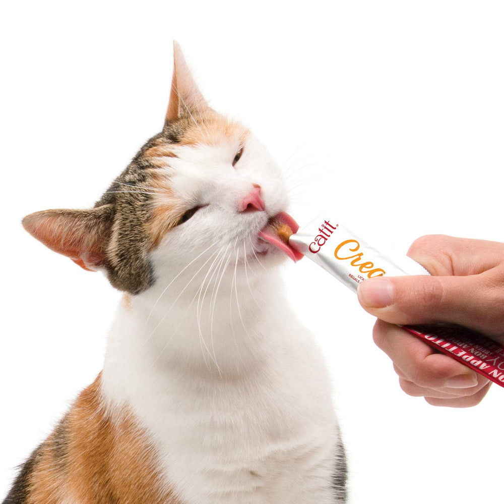 Catit Creamy treat tubes close-up shows smooth, creamy texture.