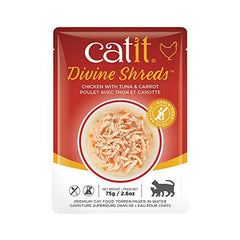 Catit Divine Shreds Mackerel-Broccoli pouch pairs protein with moisture