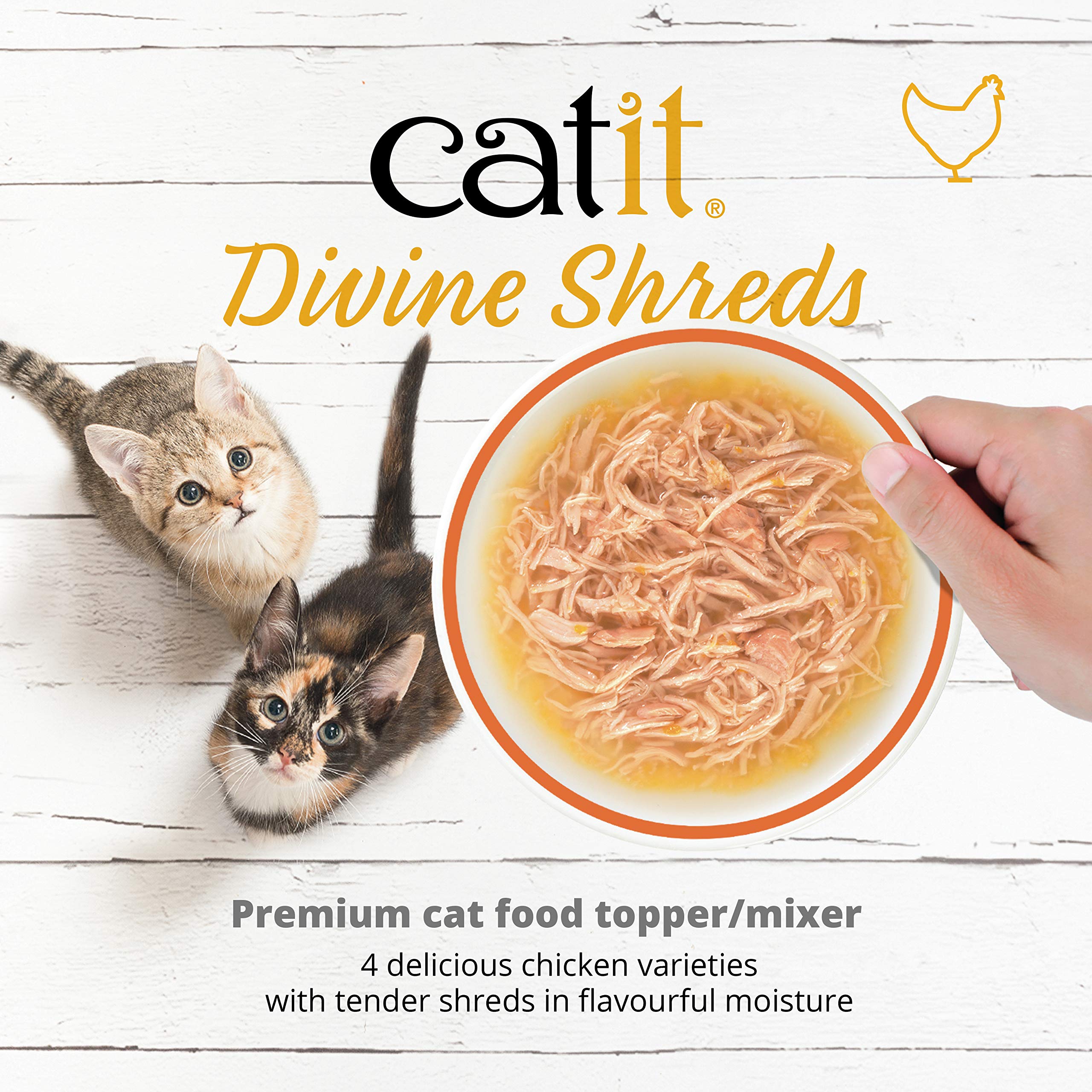 Catit Divine Shreds Tuna-Carrot pouch boosts hydration and taste when topping kibble