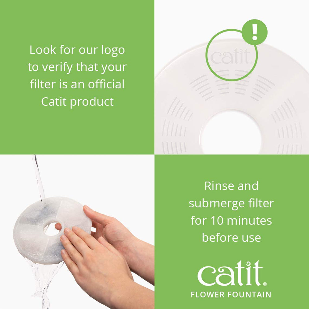 Catit Flower Accessory demonstrates the flower element that creates streams to intrigue cats.