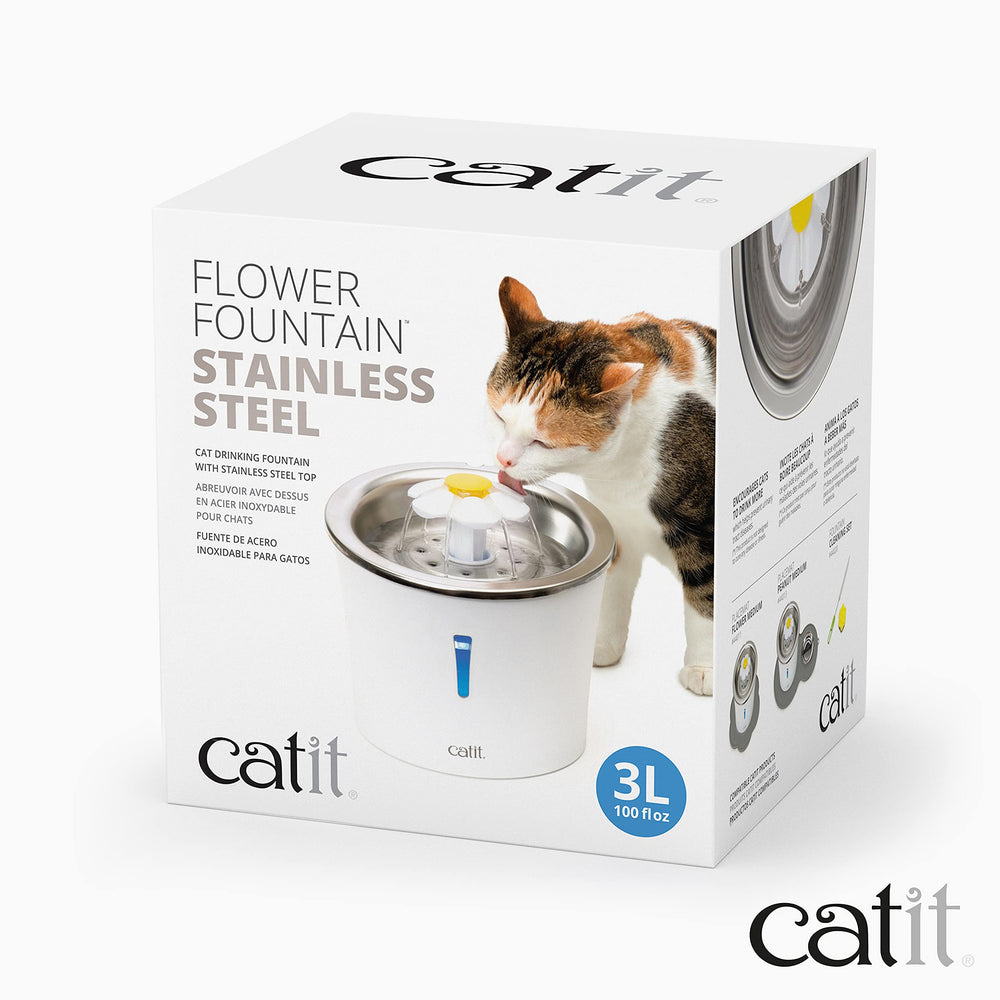 Catit flower fountain compact footprint fits small spaces and easy maintenance