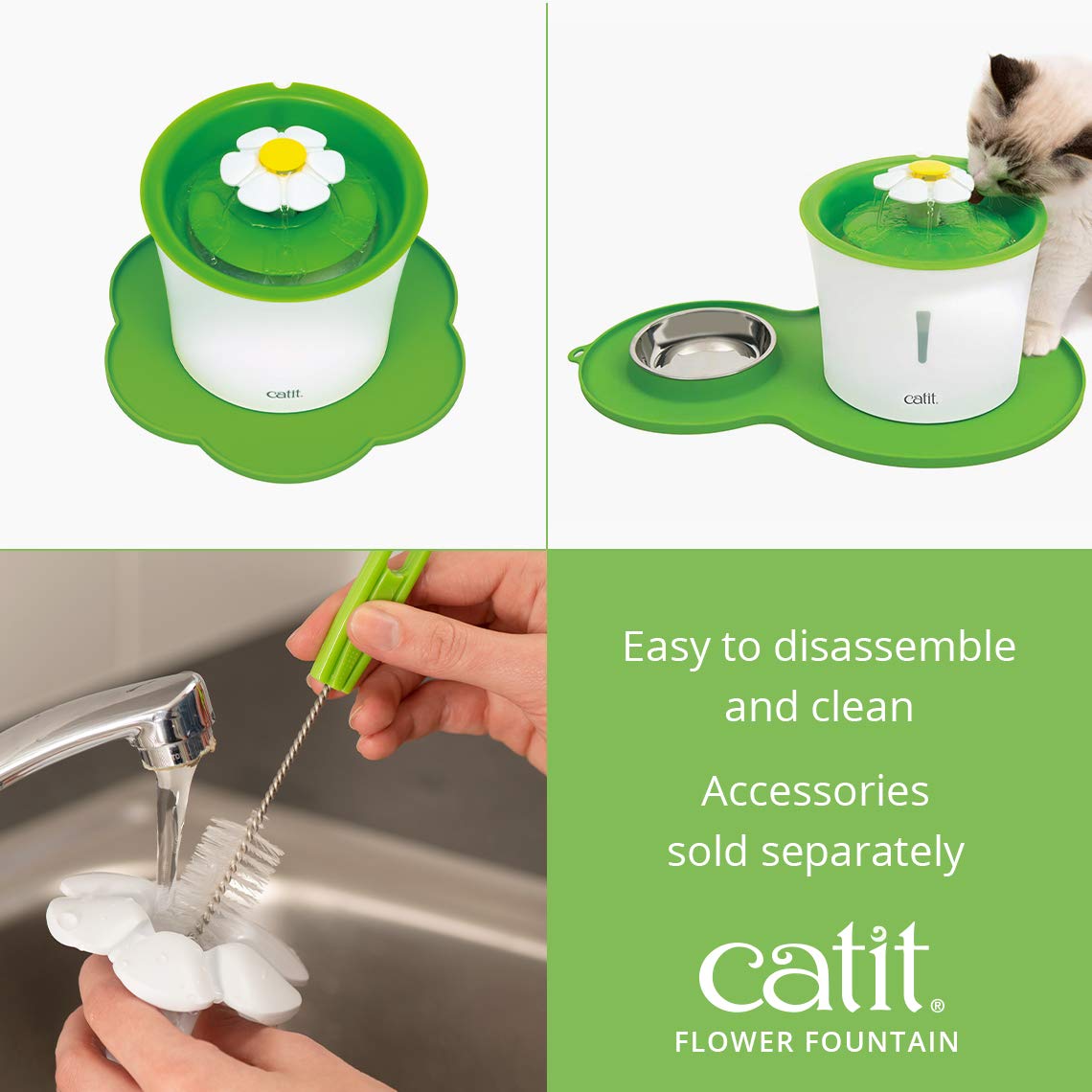 Catit Fountain dimensions image detailing the 9 x 8.3 x 7.7 inch footprint.