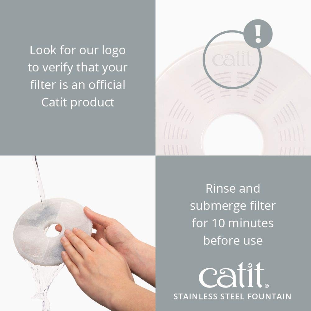 Catit Fresh & Clear odor filter helps keep water tasting and smelling fresh.