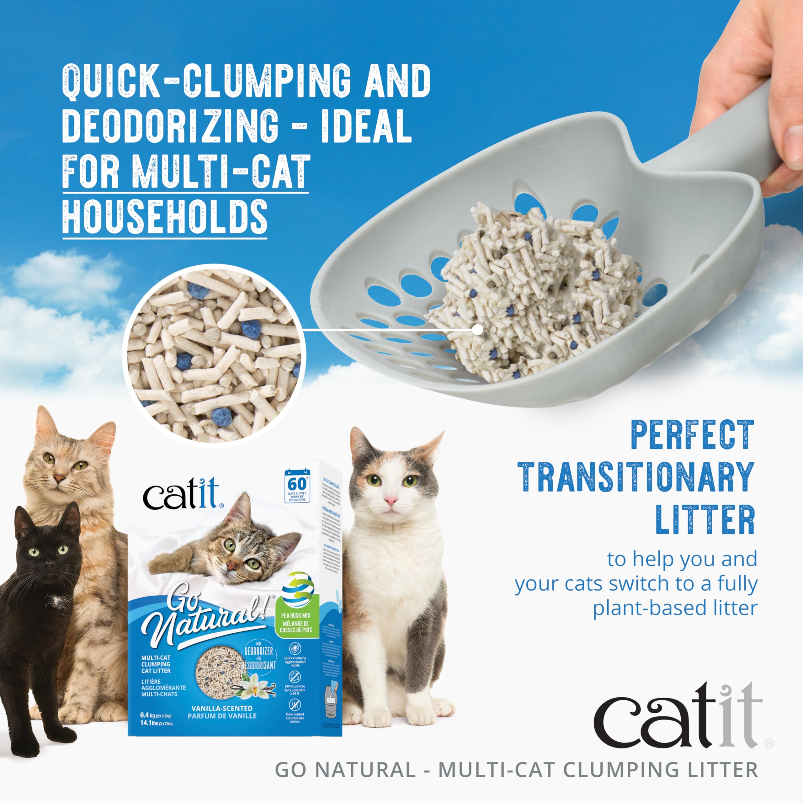 Catit Go Natural litter odor control pearls for a fresher space