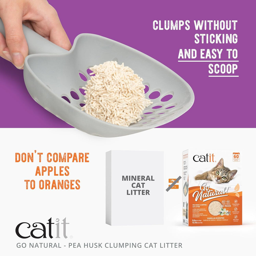 Catit Go Natural litter delivers strong odor control and paw-friendly texture.