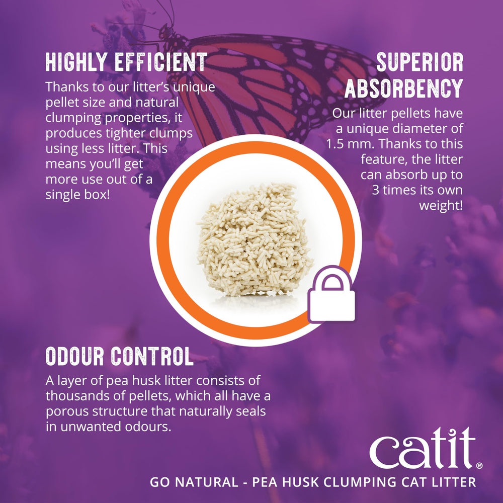 Catit Go Natural litter paw-close reveals soft texture for gentle paws.