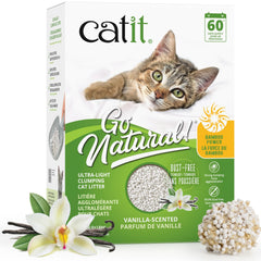Catit Go Natural bamboo pellets for soft-paw litter comfort.