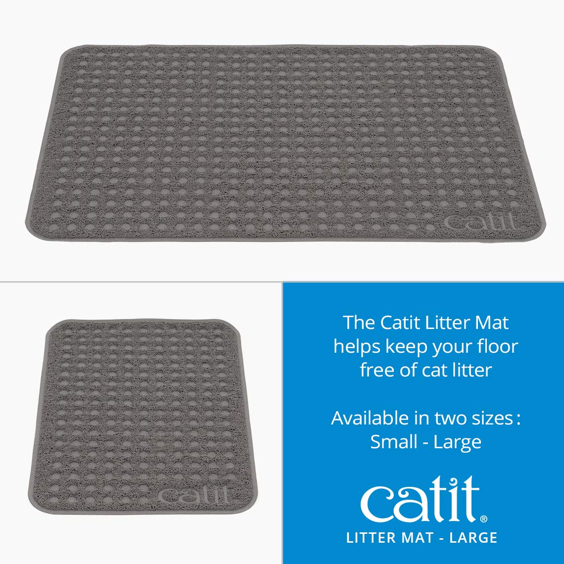 Catit Large Cat Litter Mat soft-paw-friendly surface cushions paws.