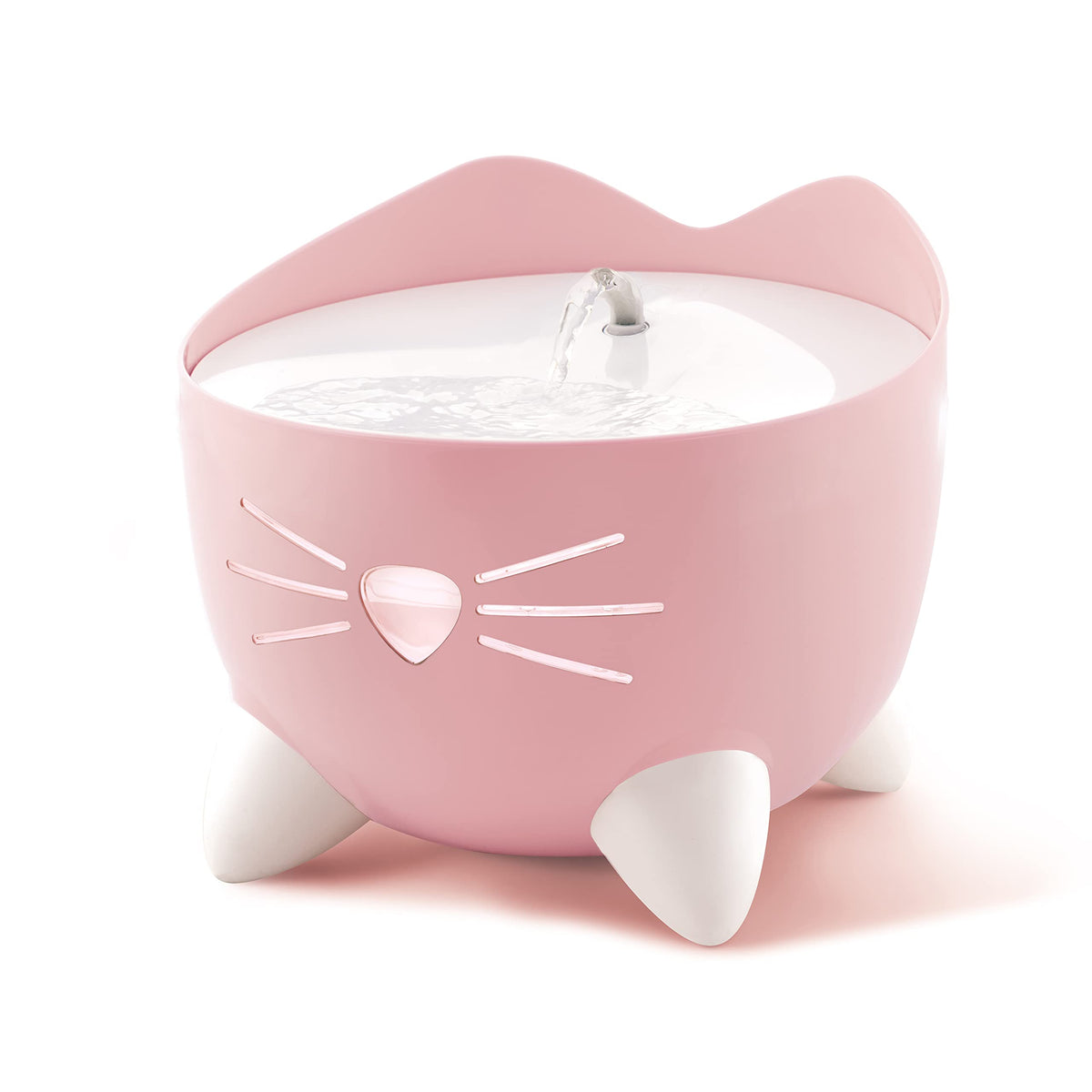 Catit PIXI fountain front view; compact design fits small spaces.