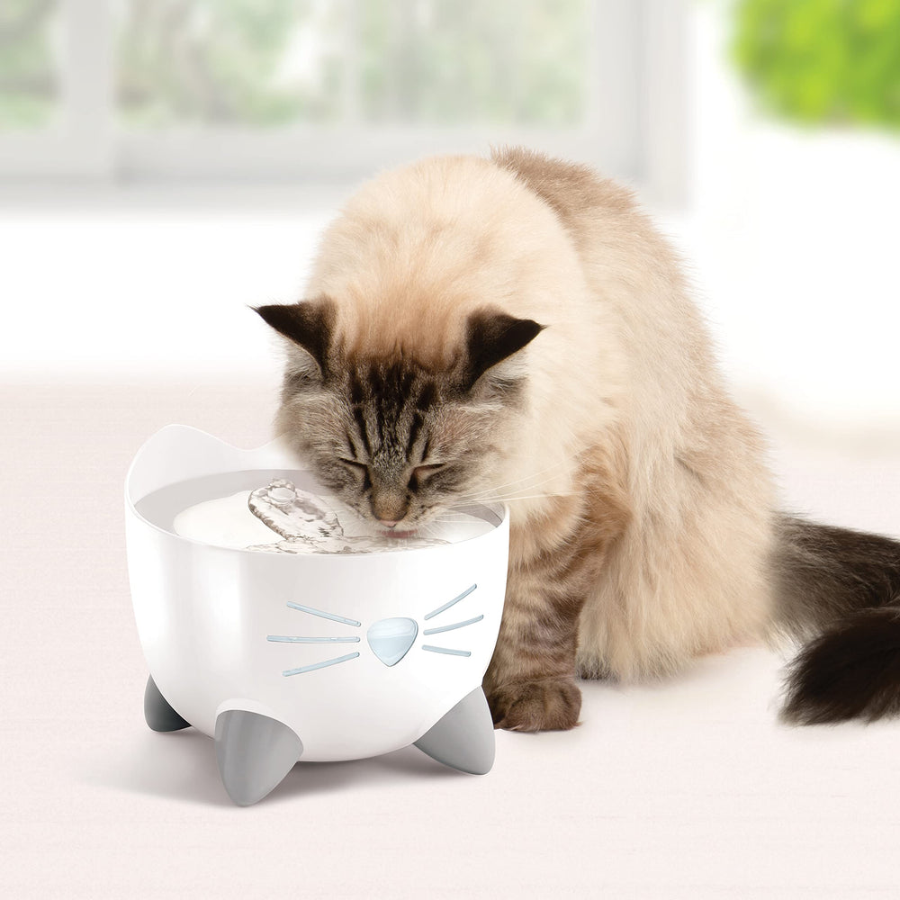 Catit PIXI Fountain spout stream for precise hydration during play.