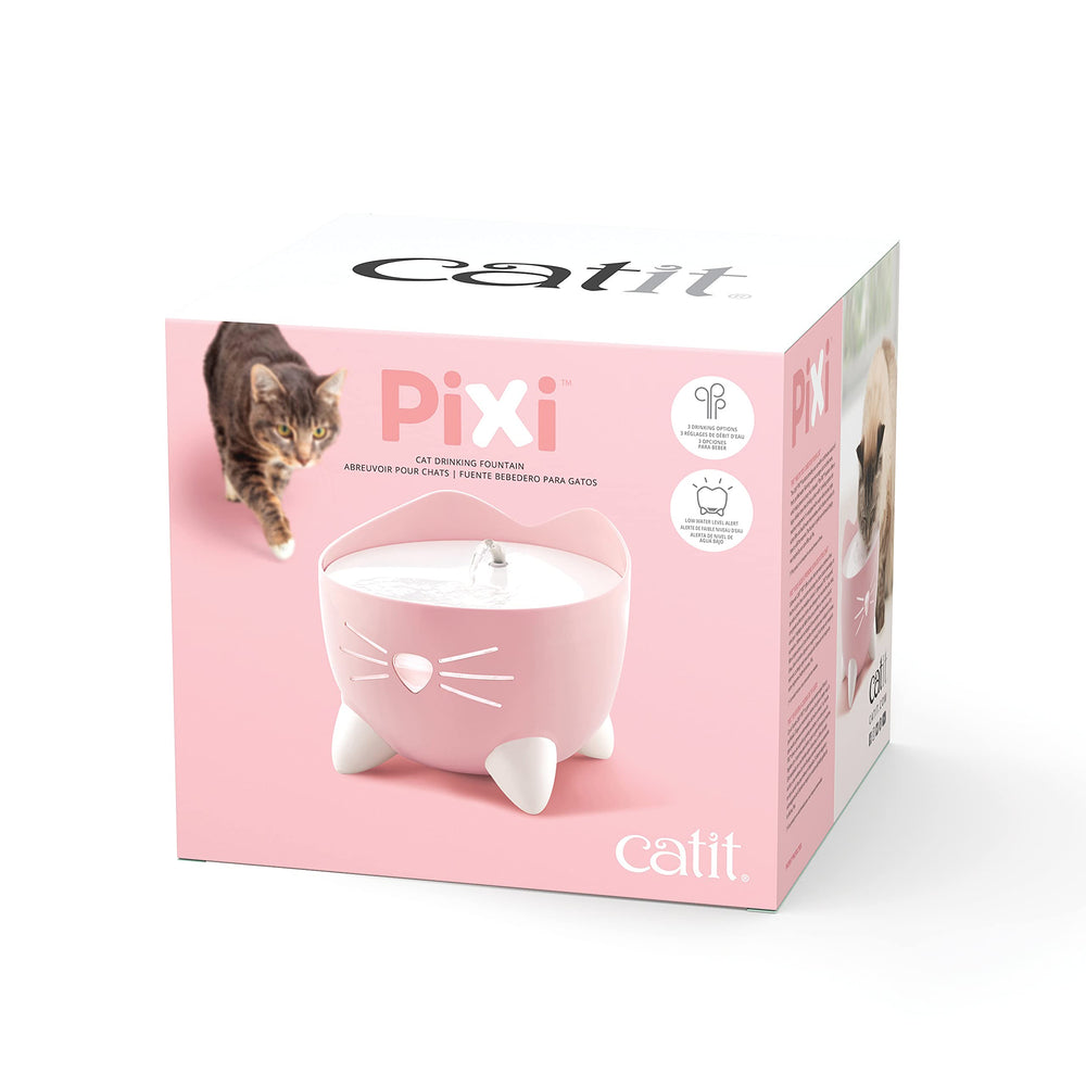 Catit PIXI red low-water signal prompts quick refill.