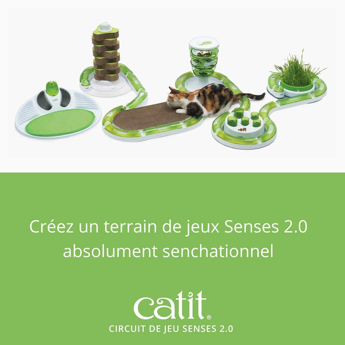 Catit Senses 2.0 Play Circuit curved side-opening piece invites new routes for exploration.