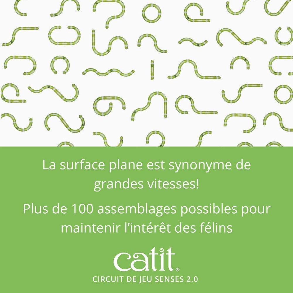 Catit Senses 2.0 Play Circuit curved side-opening piece offers alternate paths for hunting play.