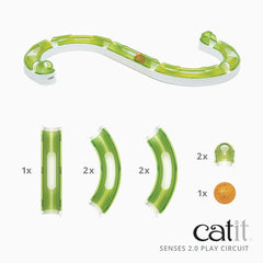 Catit Senses 2.0 Play Circuit curved top-opening piece creates elevated chase paths.