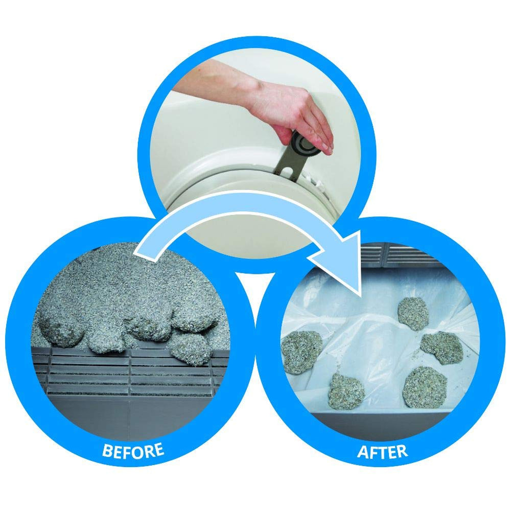 Catit Smartsift litter pan with included liners for clean upkeep.