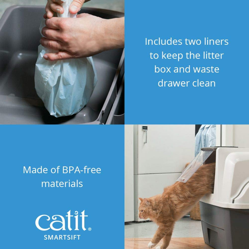 Catit Smartsift odor filter on top door helps reduce odors.