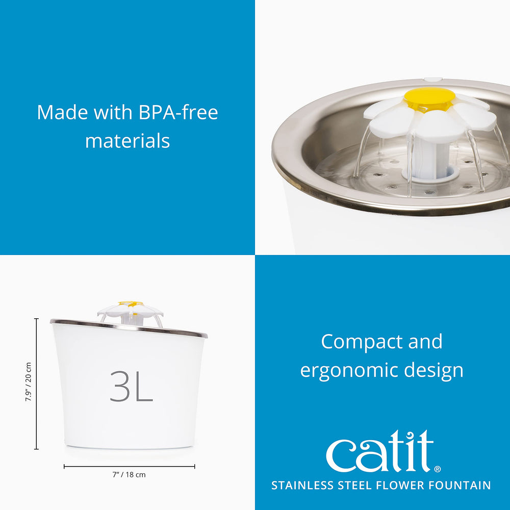 Catit stainless steel top emphasizes BPA-free materials