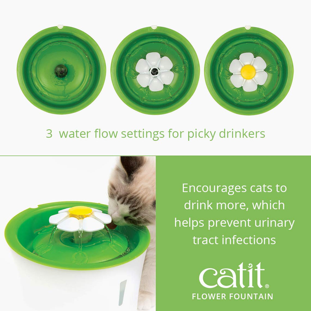 Catit Triple Action Filter image highlighting mineral removal and filtration benefits.