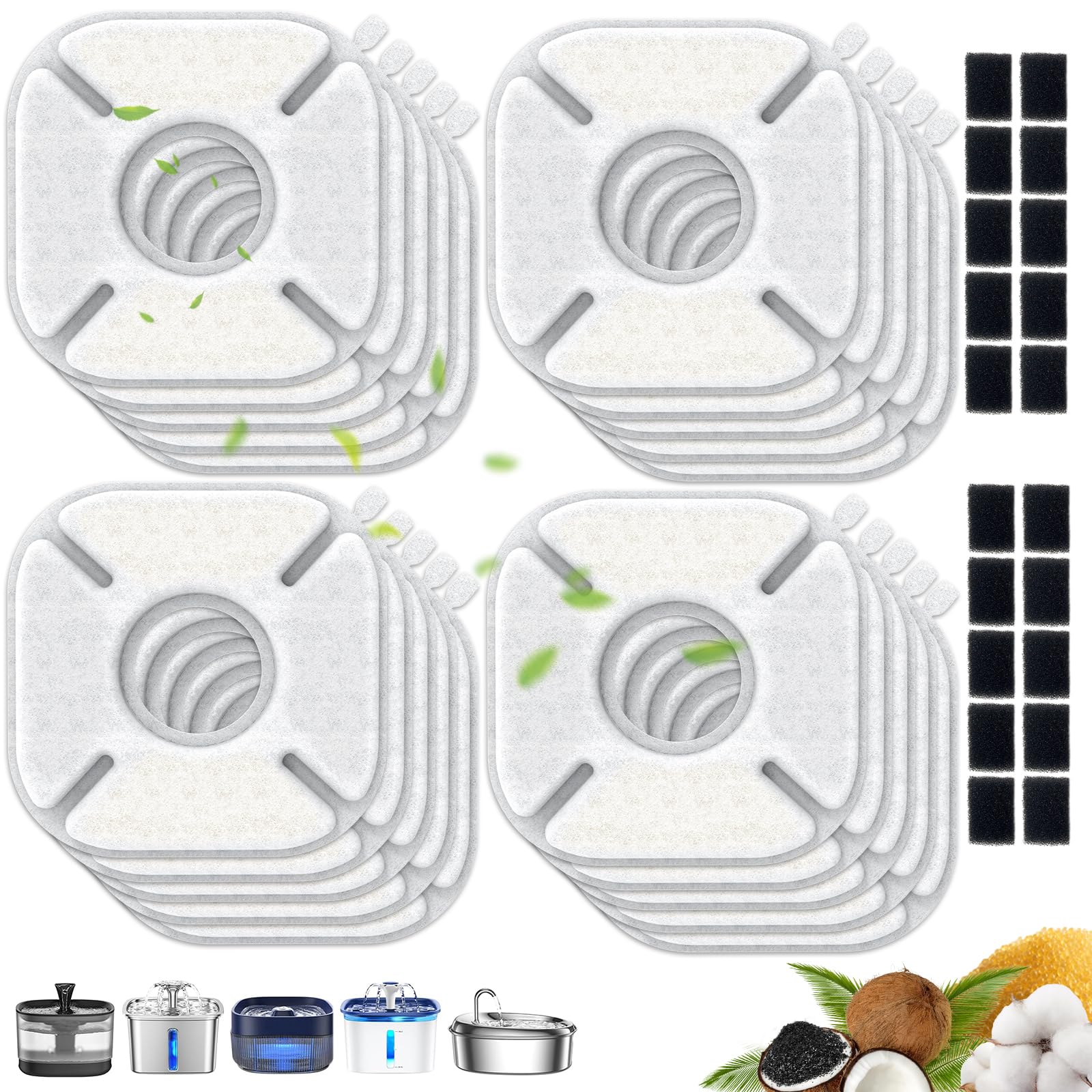 CATOL 40-pack filters for VEKEN fountains for easy maintenance
