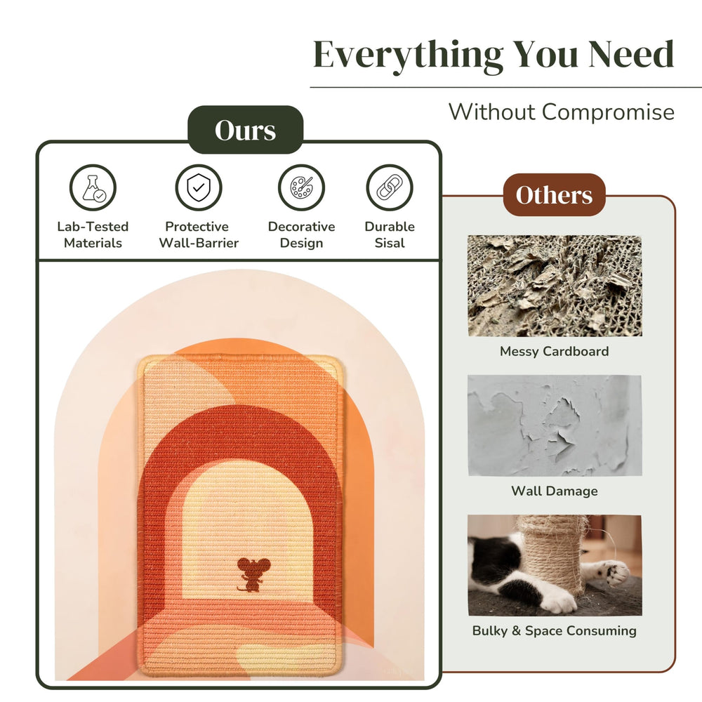 Catopiia large indoor cat scratcher with bark-textured sisal.