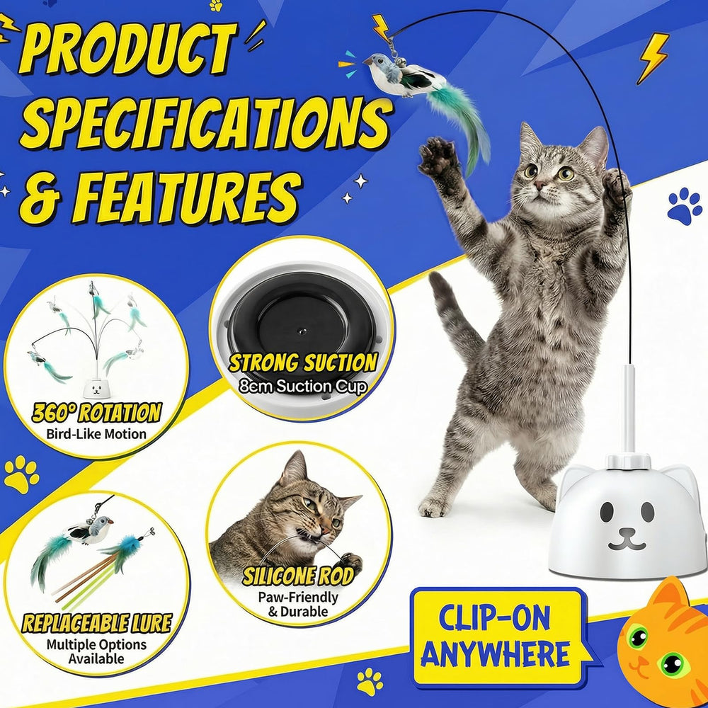 CatPick 360° wand spins for dynamic, engaging cat play