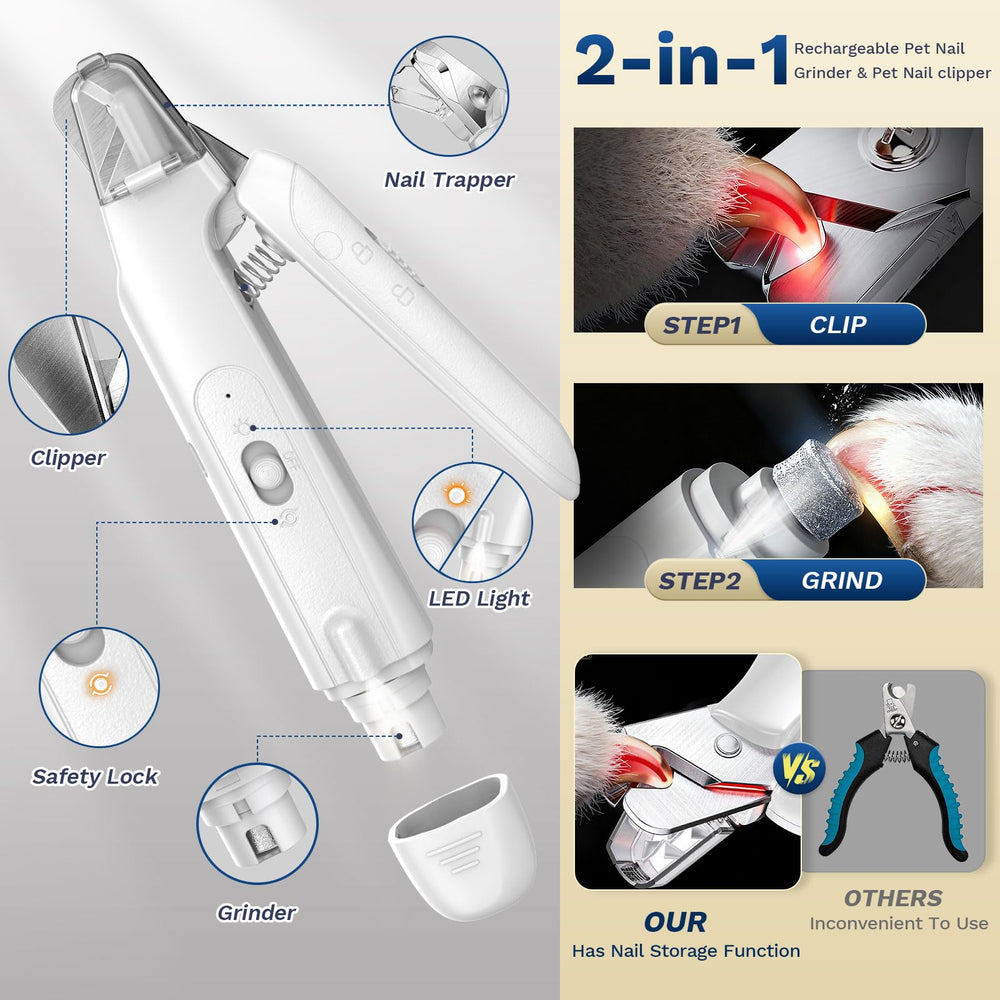 Catpick care LED highlight for safe, visible trims on dark nails.