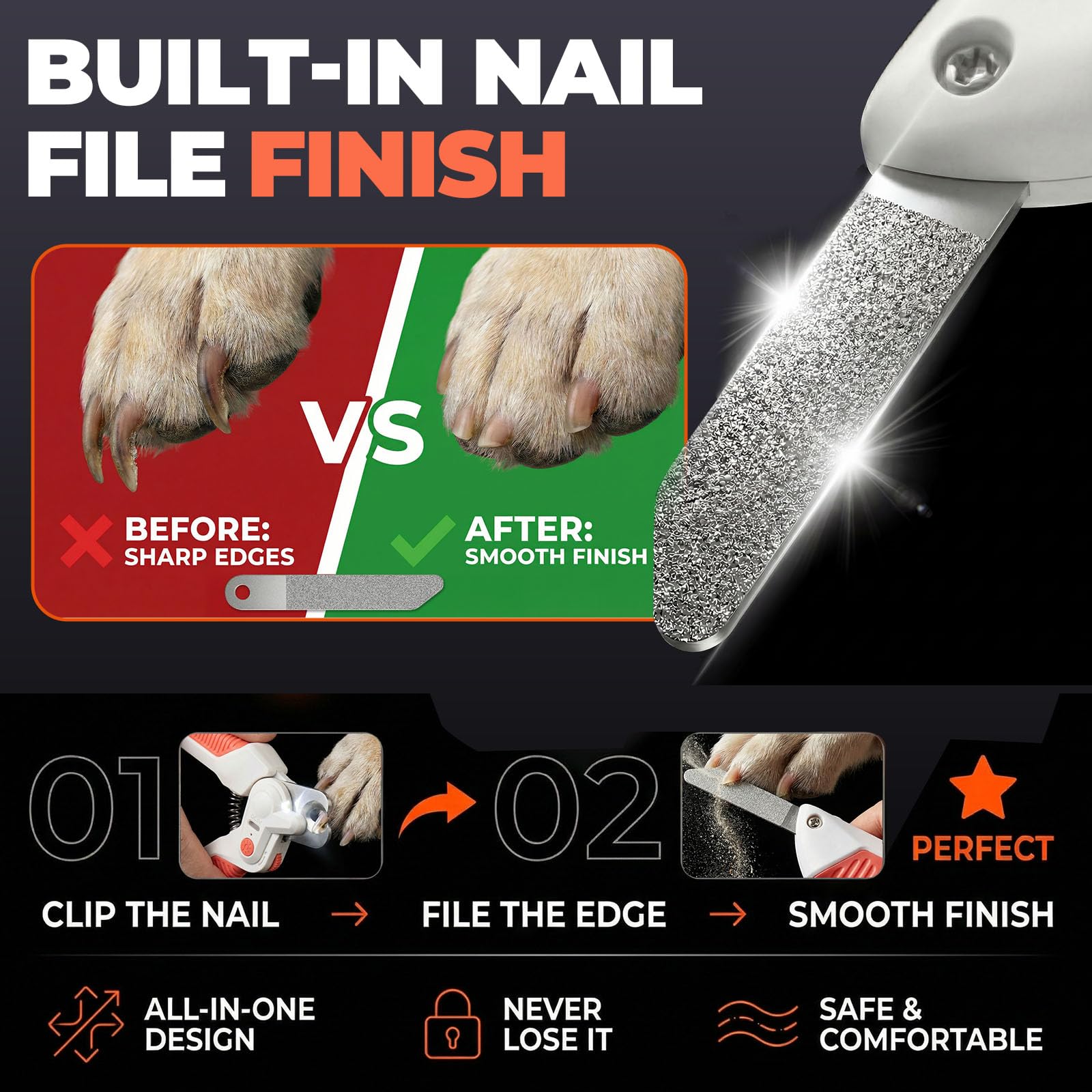 Catpick Care nail clippers with safe lock for secure storage after grooming.