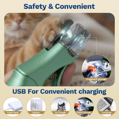 Catpick care USB-C rechargeable cordless design enables quiet grooming anywhere