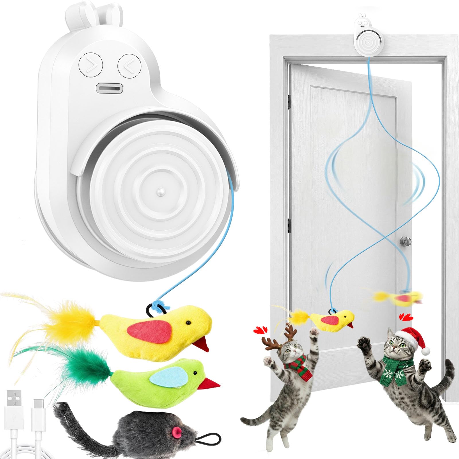 Catpick door-mount play toy for hands-free indoor fun