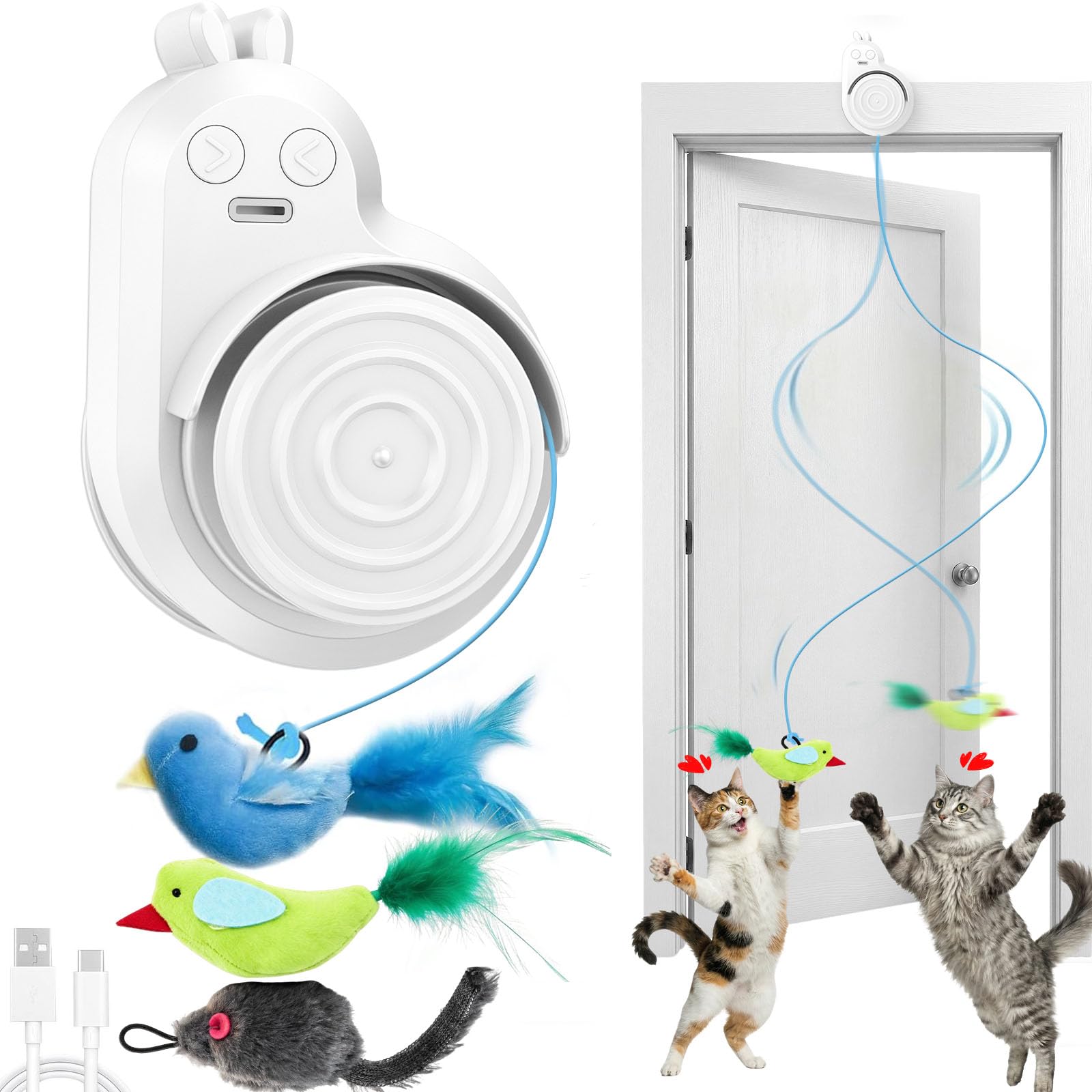 CATPICK interactive door toy attached to a frame encouraging active indoor play