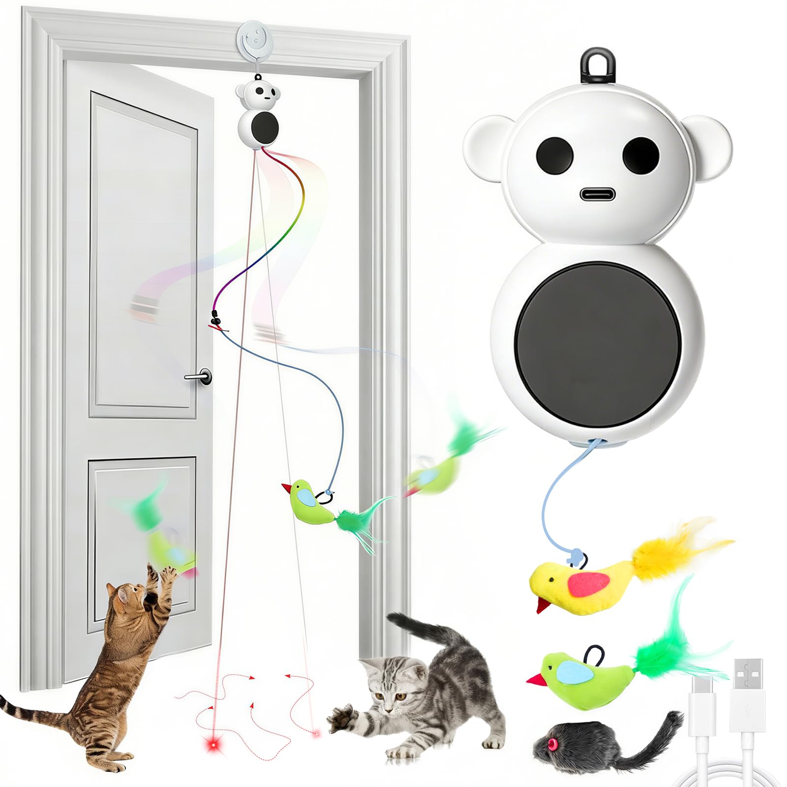 Catpick interactive laser and bird toy offers engaging indoor cat play.