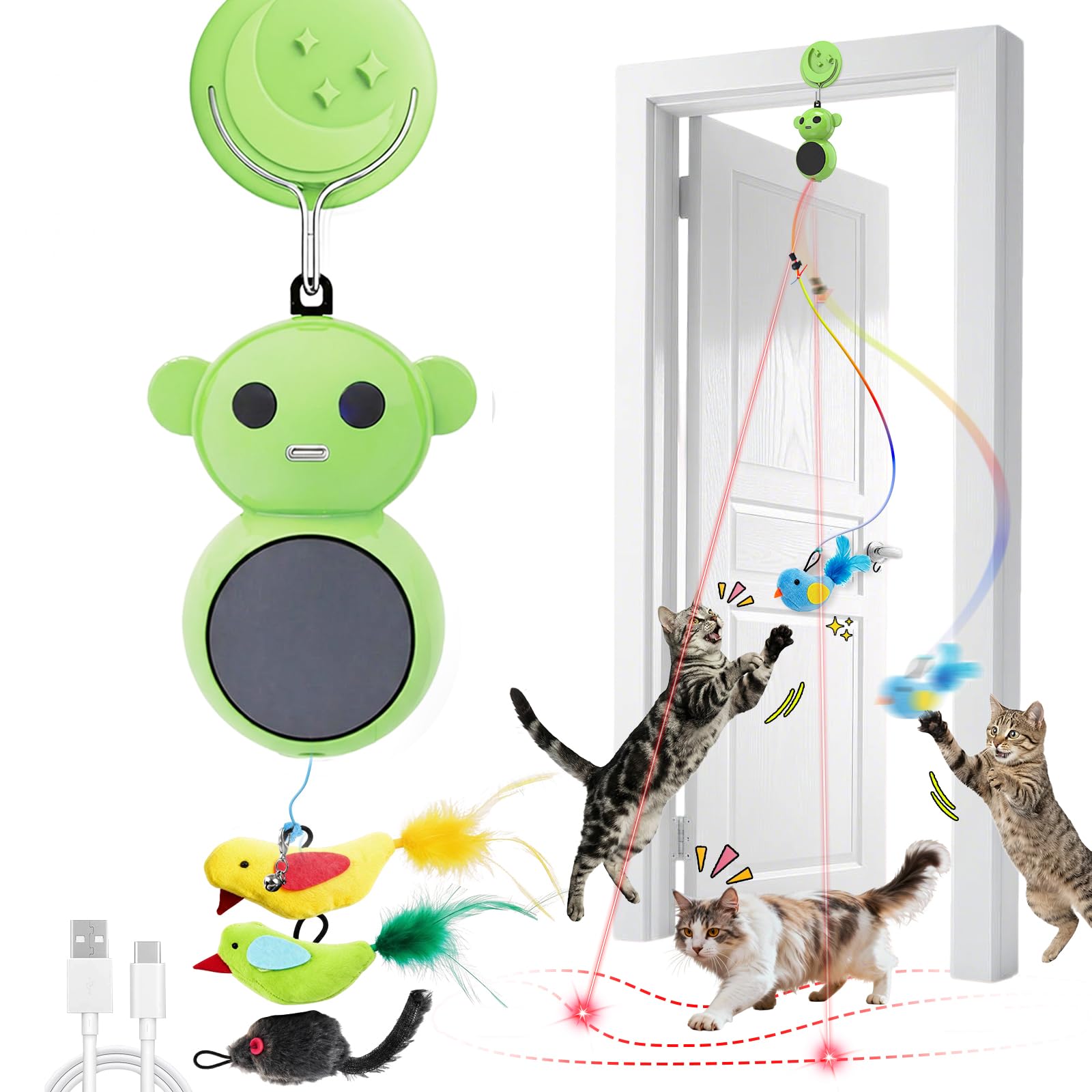 Catpick Joy 2-in-1 laser pointer toy for indoor cats encourages active play.