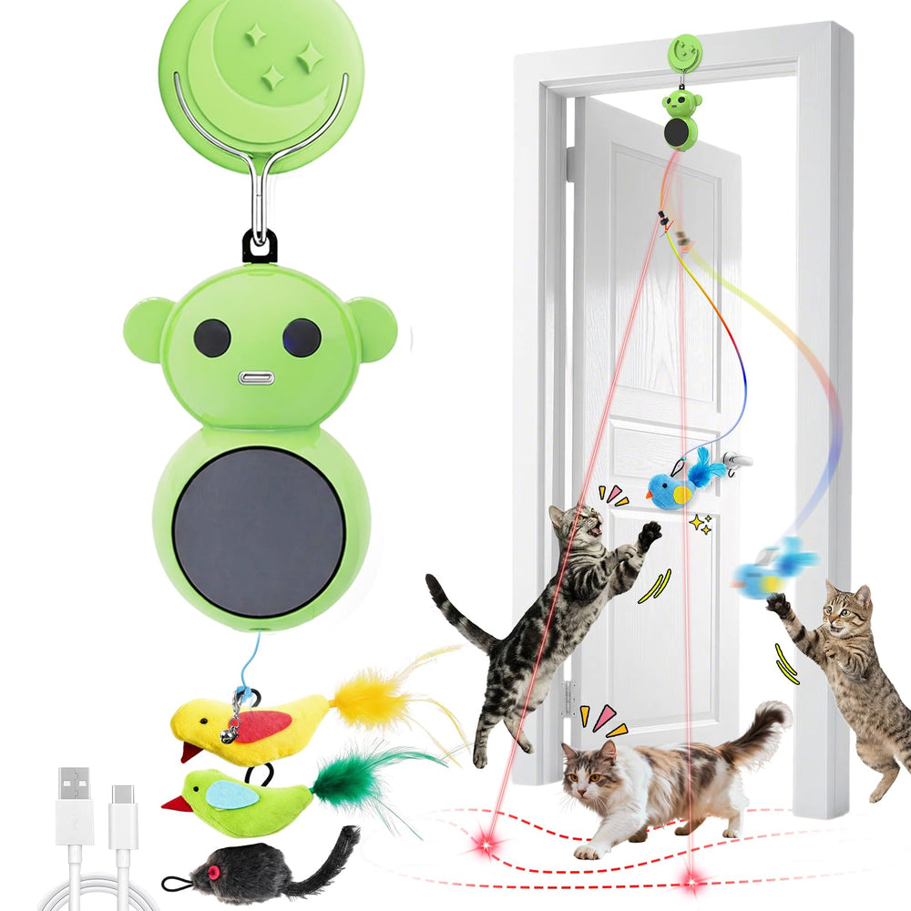 Catpick Joy 2-in-1 laser pointer toy for indoor cats encourages active play.
