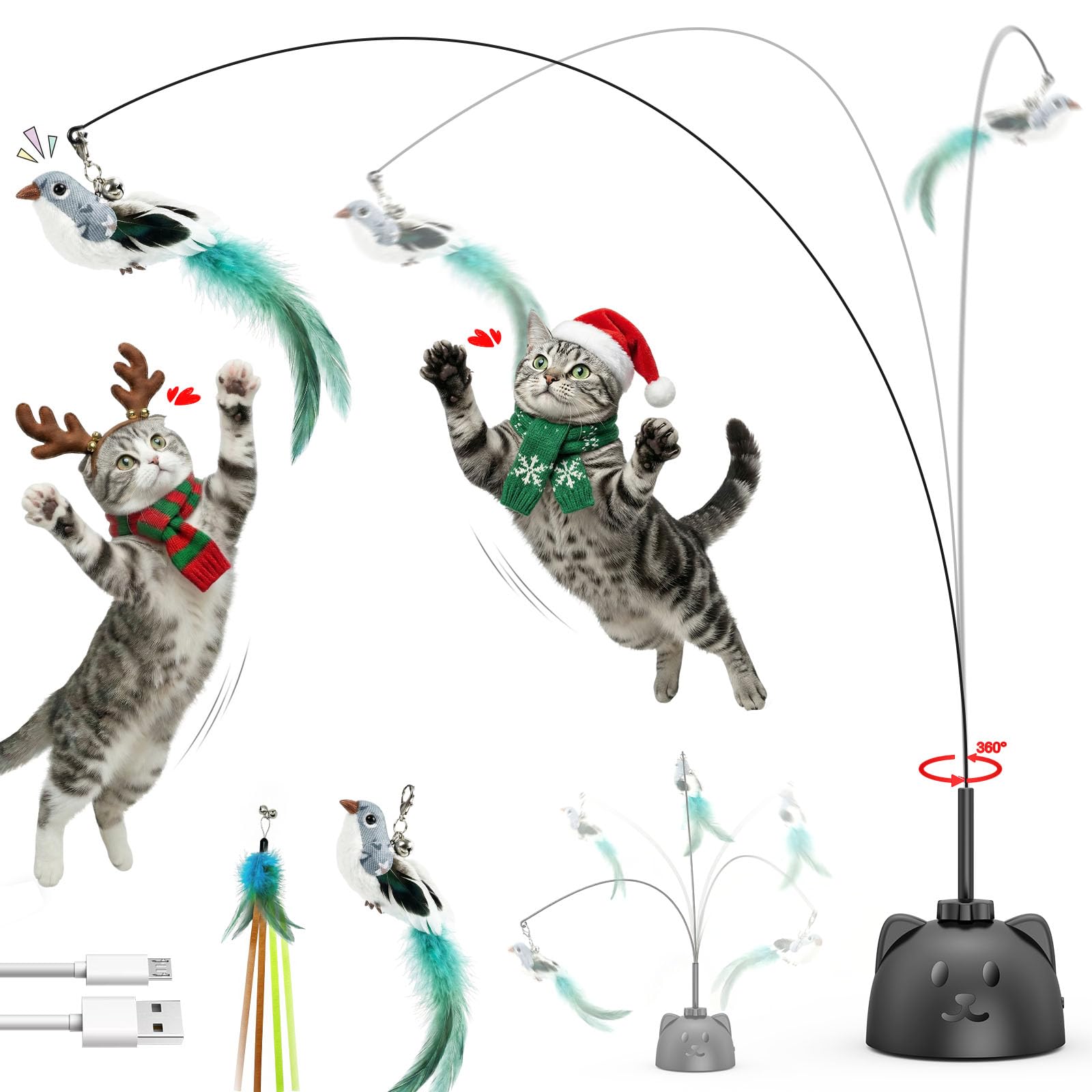 Catpick joy 8cm suction base grips smooth surface for steady indoor play.