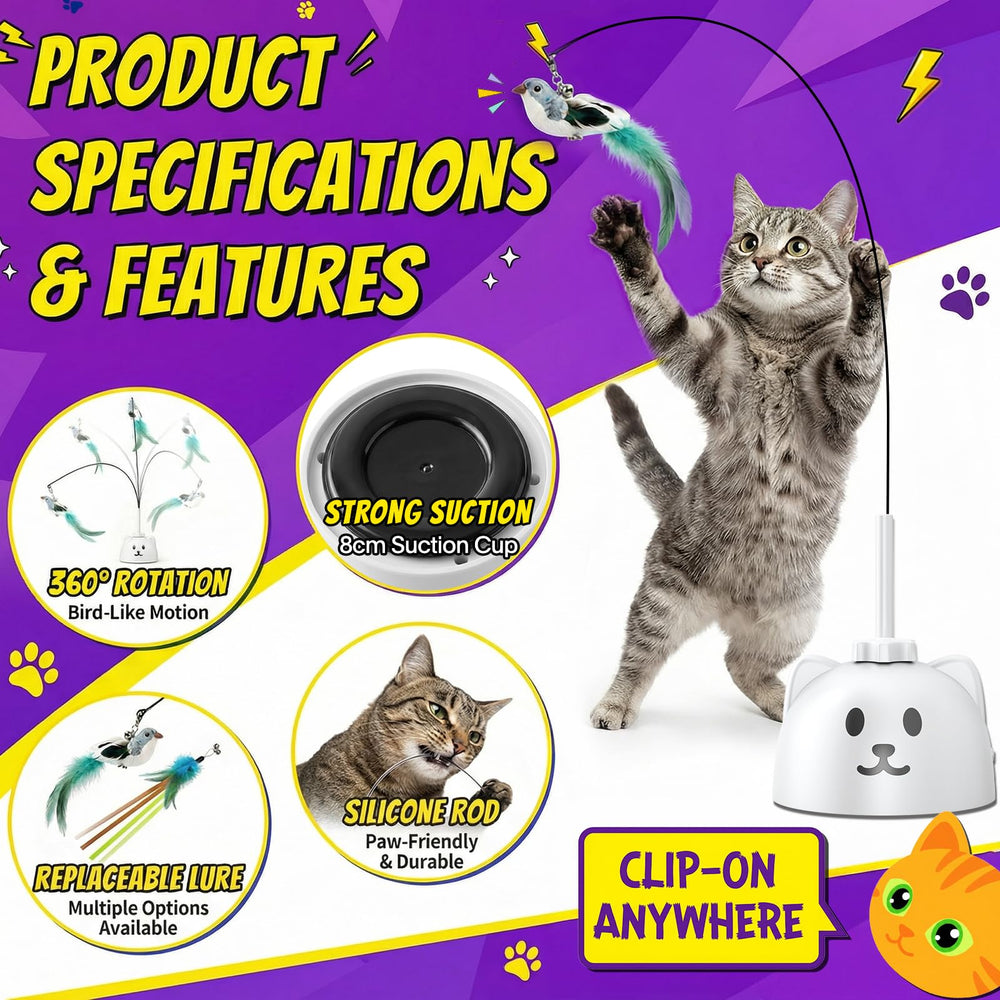 Catpick joy 8cm suction cup base grips smooth surface firmly