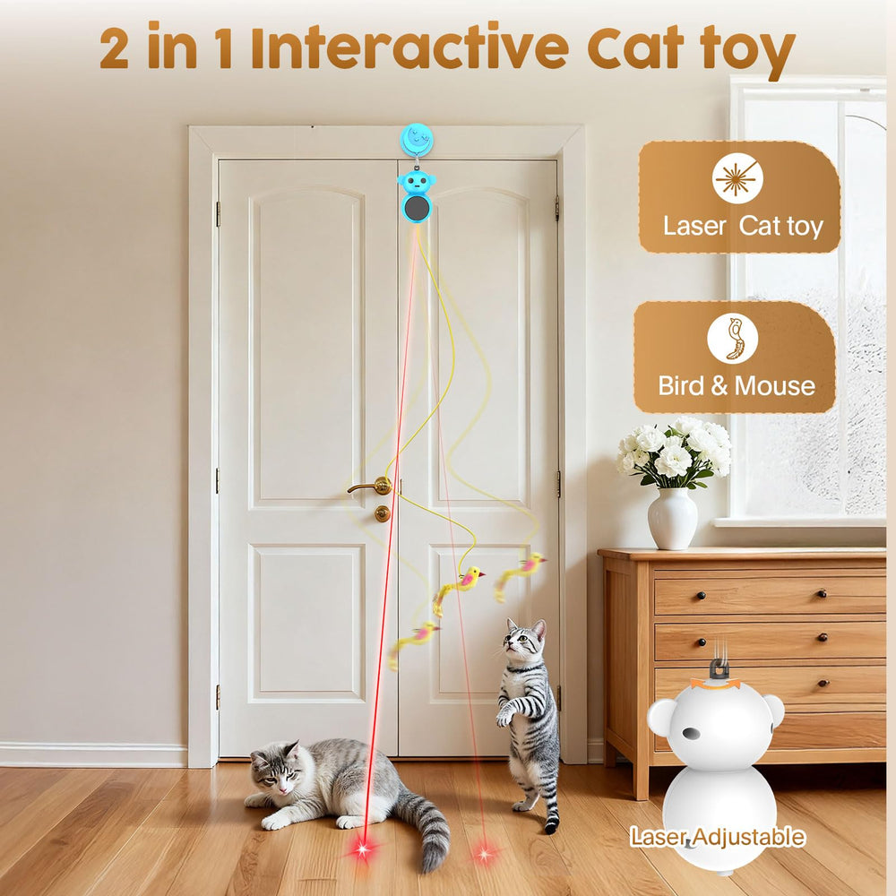 Catpick Joy automatic flying bird attachment mimics prey to encourage chasing
