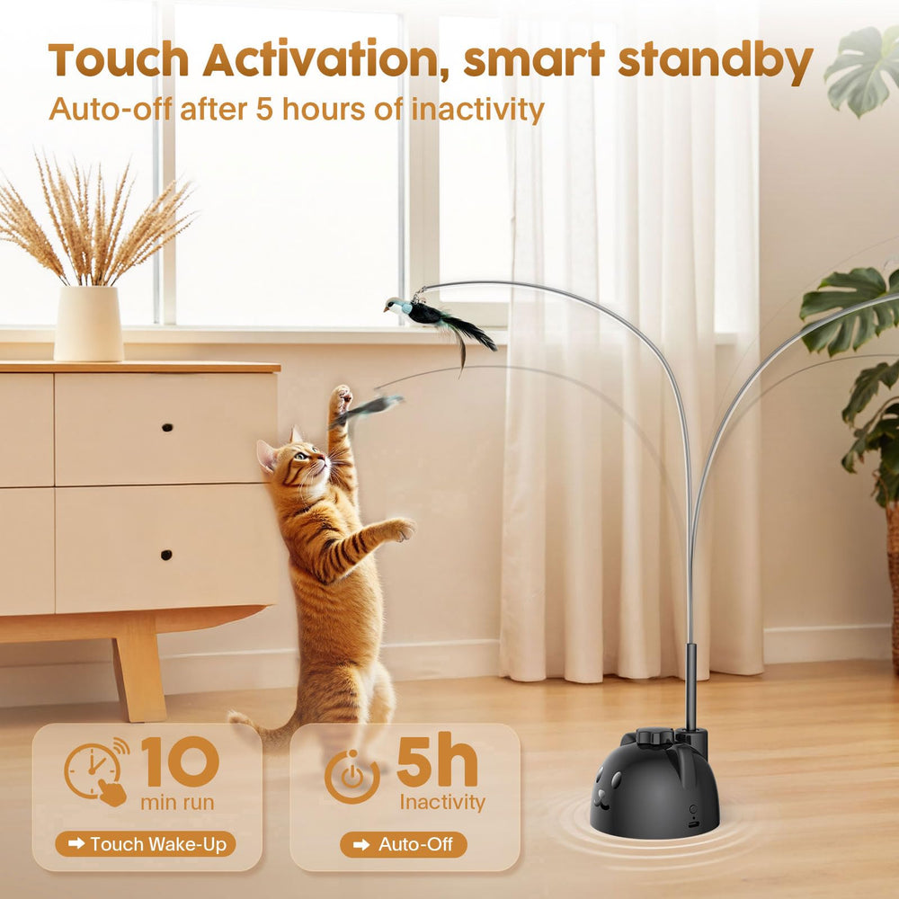 Catpick joy replaceable feather attachments keep play fresh.