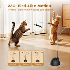 Catpick joy silicone-sleeved rod protects furniture during play sessions.