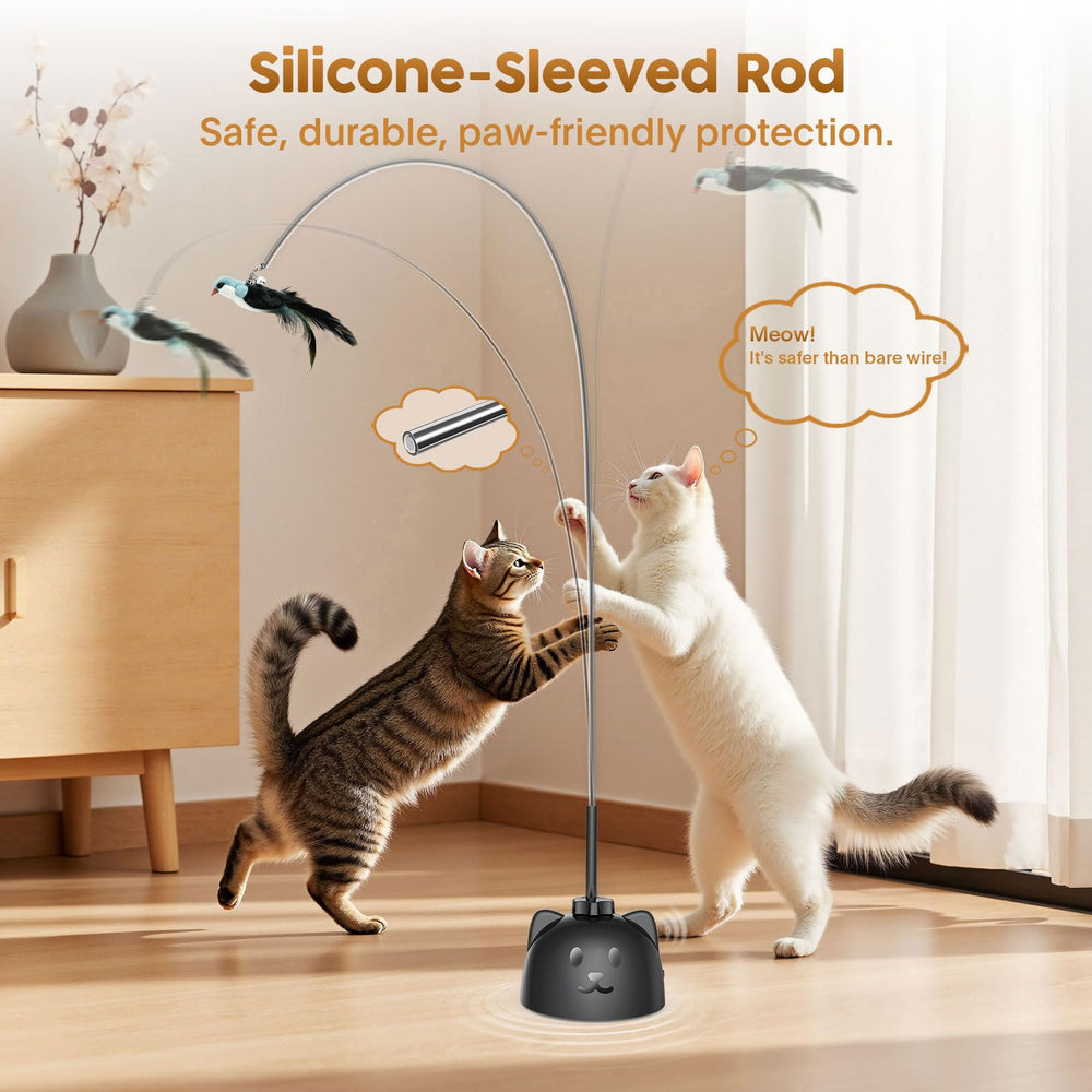 Catpick joy USB-rechargeable wand offers quiet apartment-friendly action.