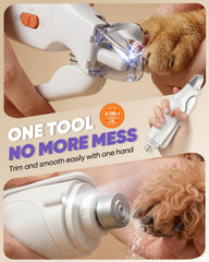 CATPICK LED light aids visibility during dog nail trimming.