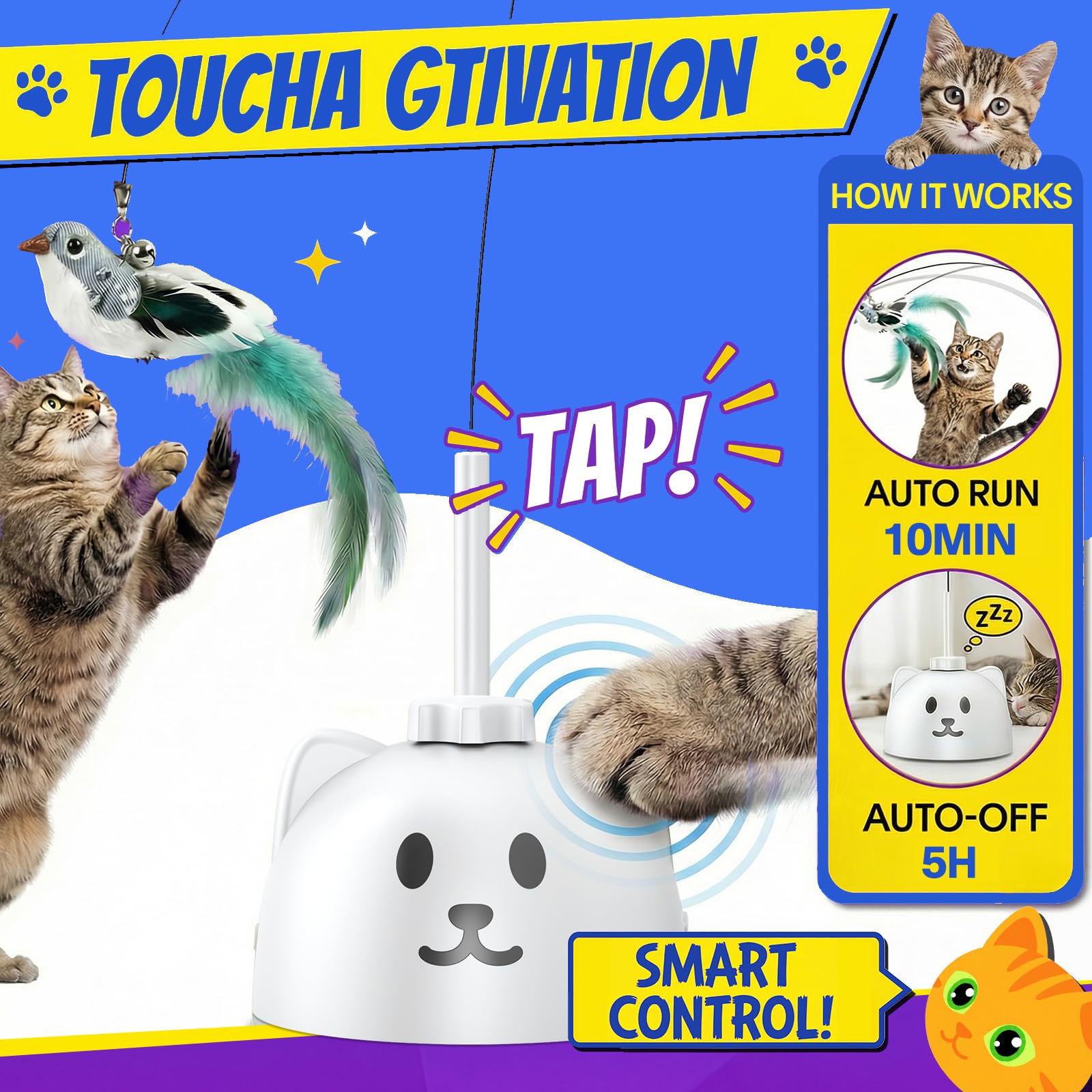 CATPICK silicone-protected wand safeguards paws and extends durability