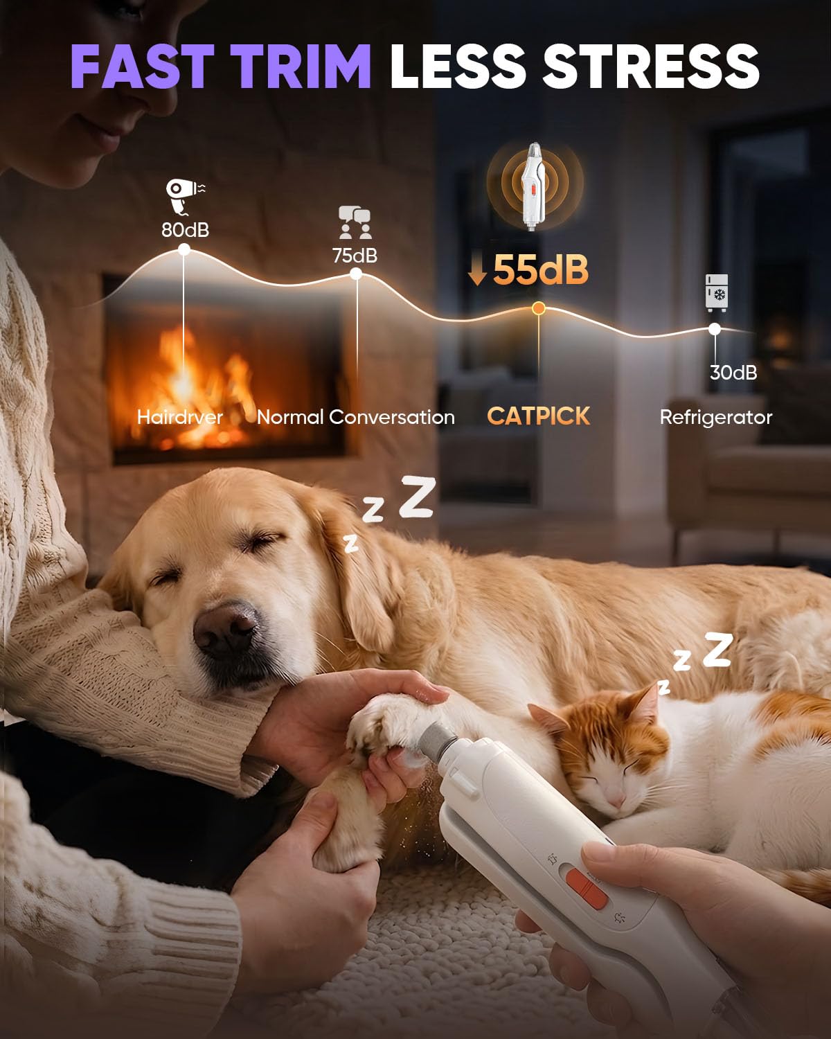 CATPICK USB rechargeable clipper charging indicator for convenience.