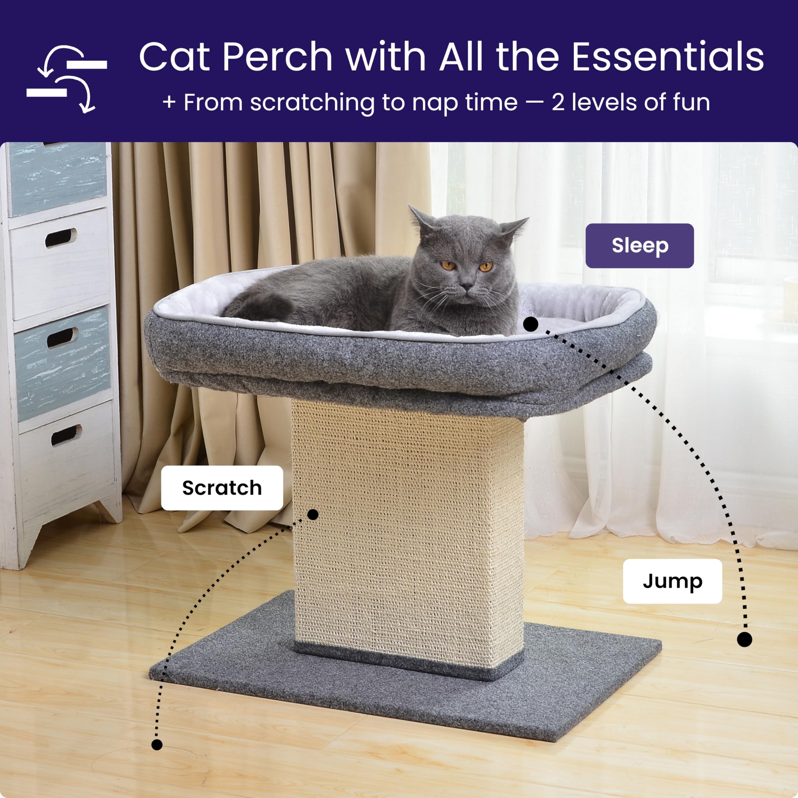 Catry Mellow large sisal post offers satisfying scratching for cats
