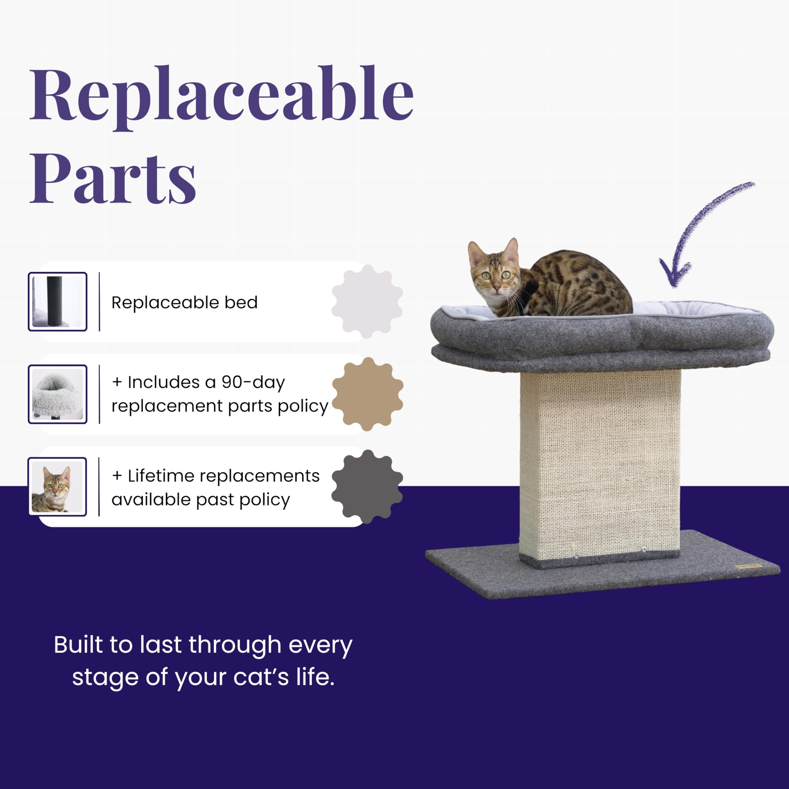 Catry Mellow washable felt bed shown for easy cleaning after play