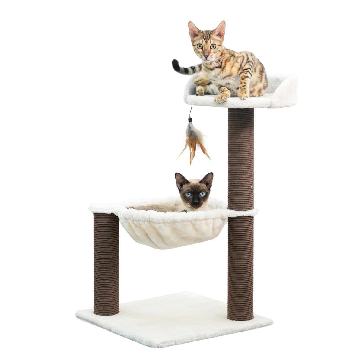 Catry Nirvana 3-Level Kitten Tree with plush perch for comfy resting.