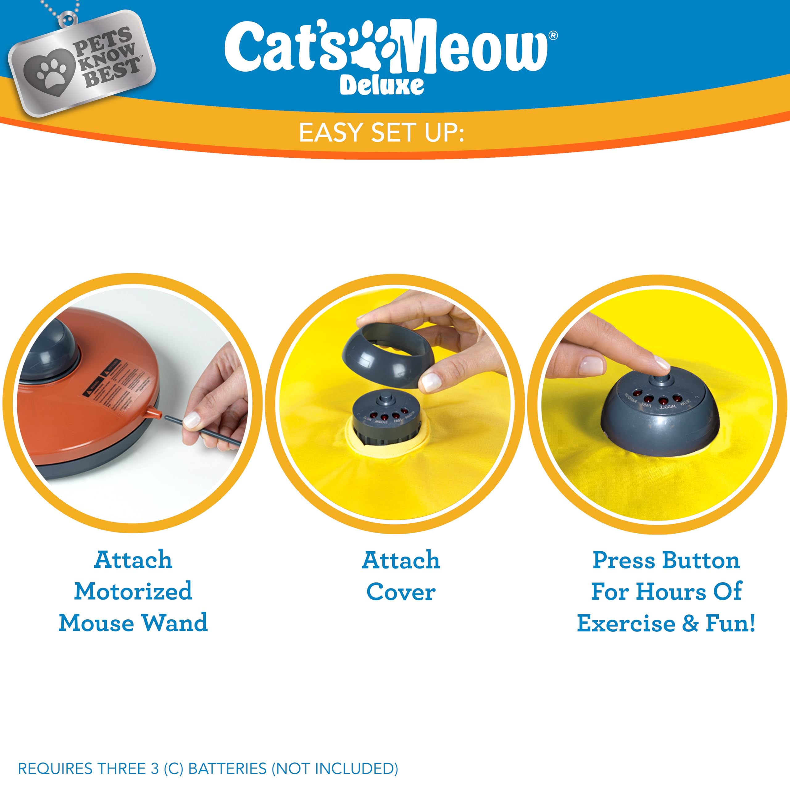 Cat's Meow durable polyester cover close-up shows scratch-resistant surface for daily play.