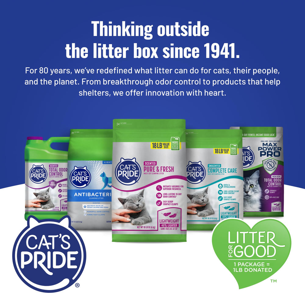 Cat's Pride keeps your home clean and dry with effective litter design.